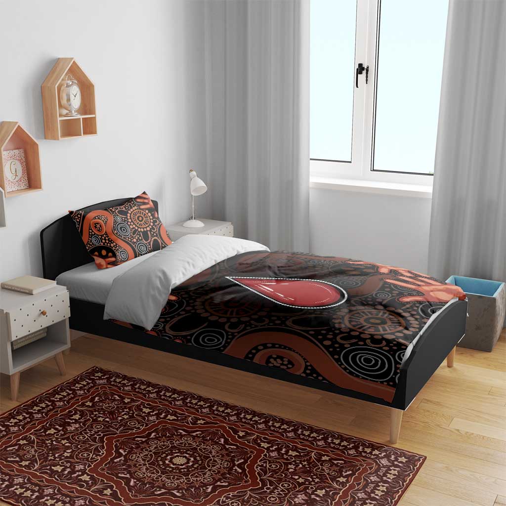 Australia Indigenous Leukemia Awareness Bedding Set Aboriginal Dot Arts - Aussie Hoodie