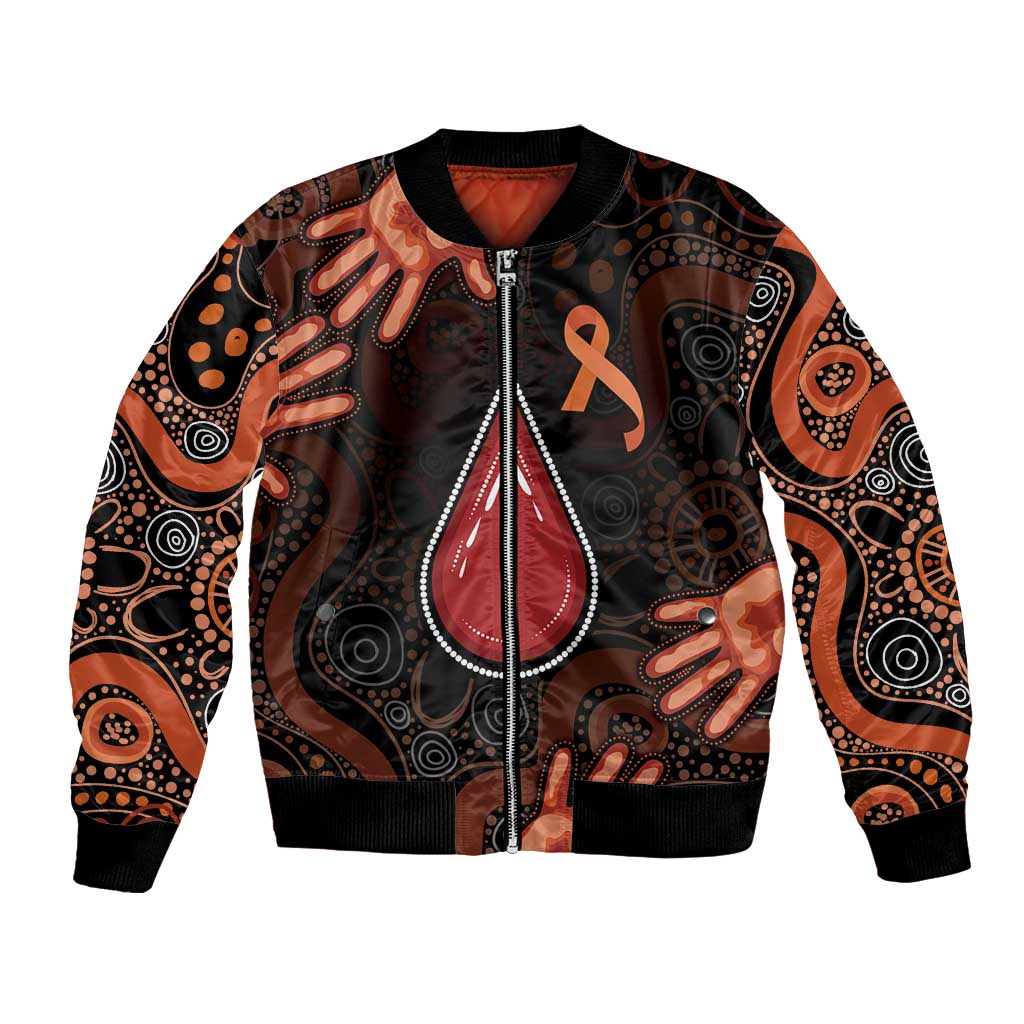 Australia Indigenous Leukemia Awareness Bomber Jacket Aboriginal Dot Arts - Aussie Hoodie