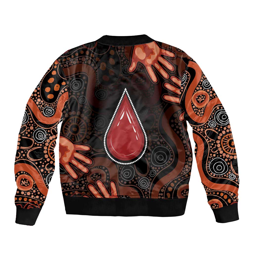 Australia Indigenous Leukemia Awareness Bomber Jacket Aboriginal Dot Arts - Aussie Hoodie