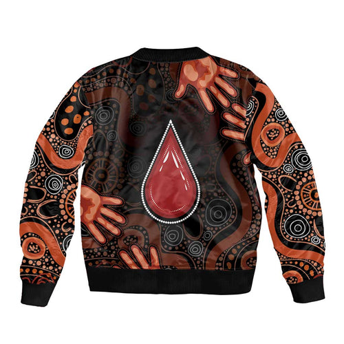Australia Indigenous Leukemia Awareness Bomber Jacket Aboriginal Dot Arts - Aussie Hoodie