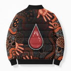 Australia Indigenous Leukemia Awareness Bomber Puffer Jacket Aboriginal Dot Arts - Aussie Hoodie