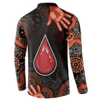Australia Indigenous Leukemia Awareness Button Sweatshirt Aboriginal Dot Arts - Aussie Hoodie