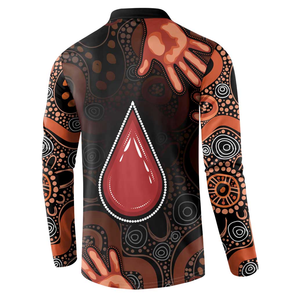 Australia Indigenous Leukemia Awareness Button Sweatshirt Aboriginal Dot Arts - Aussie Hoodie