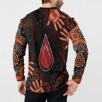 Australia Indigenous Leukemia Awareness Button Sweatshirt Aboriginal Dot Arts - Aussie Hoodie