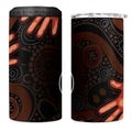 Australia Indigenous Leukemia Awareness 4 in 1 Can Cooler Tumbler Aboriginal Dot Arts - Aussie Hoodie