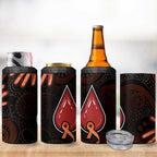 Australia Indigenous Leukemia Awareness 4 in 1 Can Cooler Tumbler Aboriginal Dot Arts - Aussie Hoodie