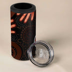 Australia Indigenous Leukemia Awareness 4 in 1 Can Cooler Tumbler Aboriginal Dot Arts - Aussie Hoodie