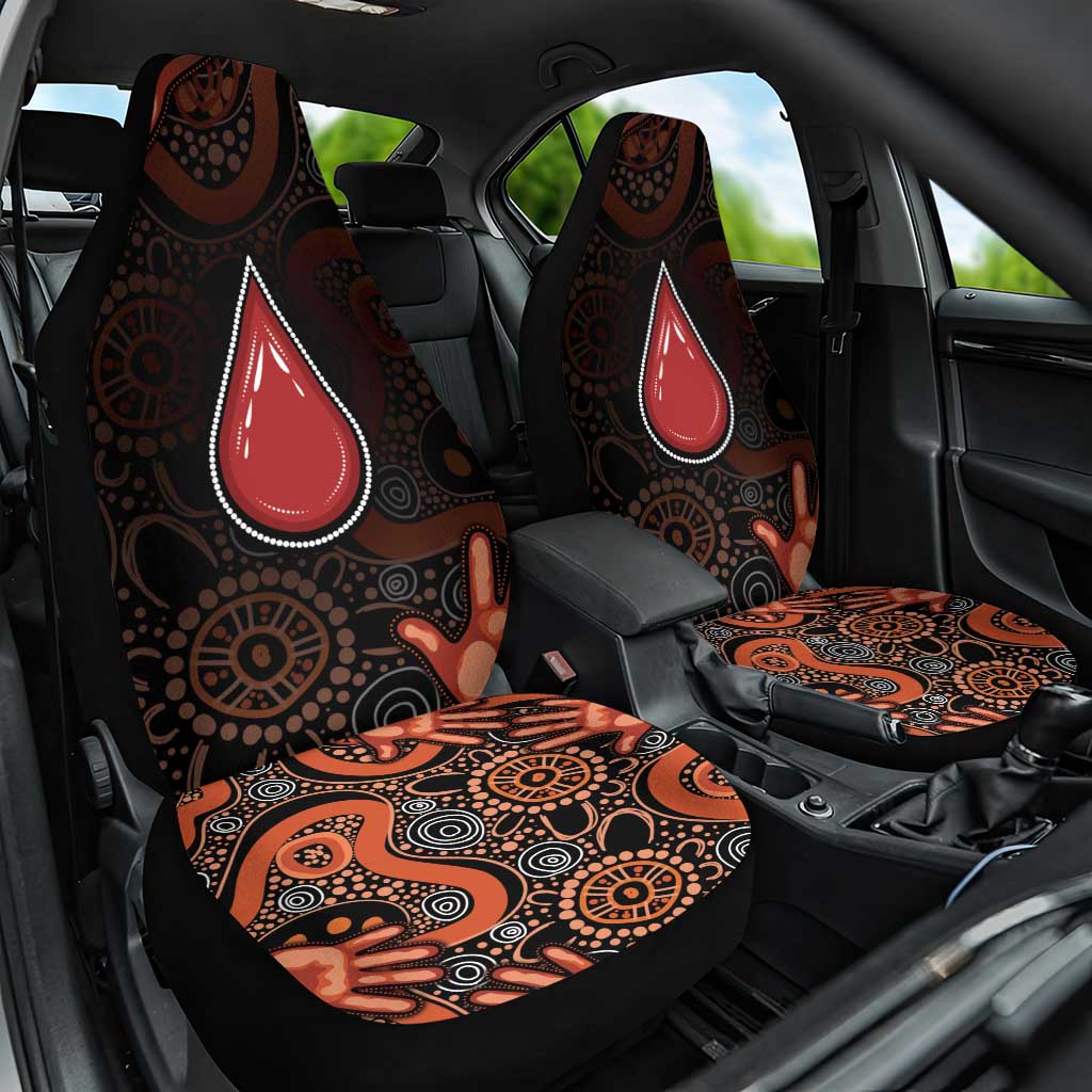Australia Indigenous Leukemia Awareness Car Seat Cover Aboriginal Dot Arts - Aussie Hoodie