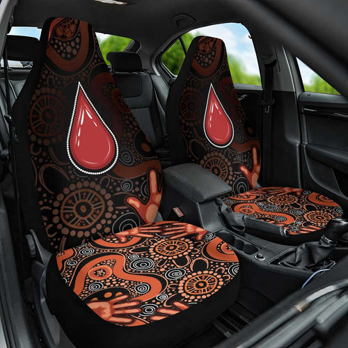 Australia Indigenous Leukemia Awareness Car Seat Cover Aboriginal Dot Arts - Aussie Hoodie