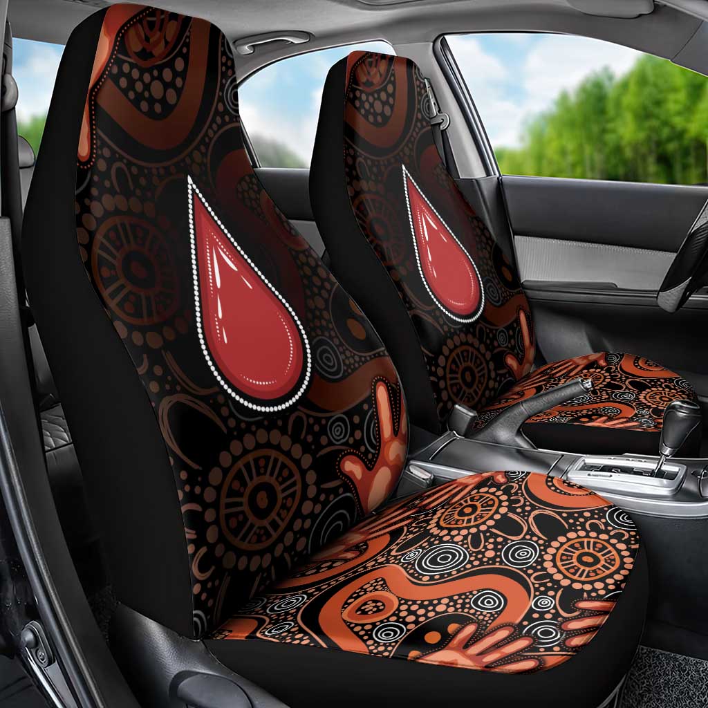 Australia Indigenous Leukemia Awareness Car Seat Cover Aboriginal Dot Arts - Aussie Hoodie