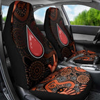 Australia Indigenous Leukemia Awareness Car Seat Cover Aboriginal Dot Arts - Aussie Hoodie
