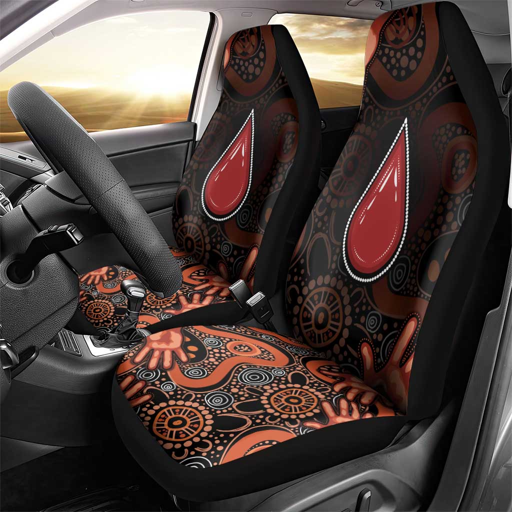 Australia Indigenous Leukemia Awareness Car Seat Cover Aboriginal Dot Arts - Aussie Hoodie