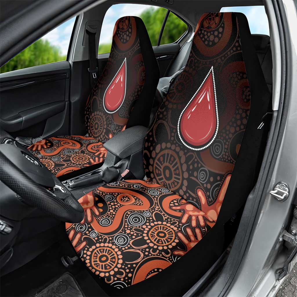 Australia Indigenous Leukemia Awareness Car Seat Cover Aboriginal Dot Arts - Aussie Hoodie