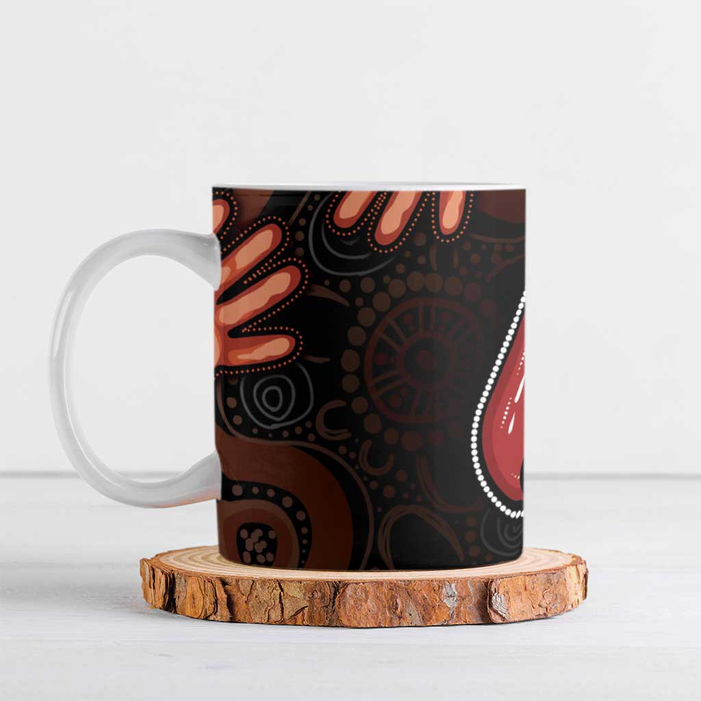 Australia Indigenous Leukemia Awareness Ceramic Mug Aboriginal Dot Arts - Aussie Hoodie