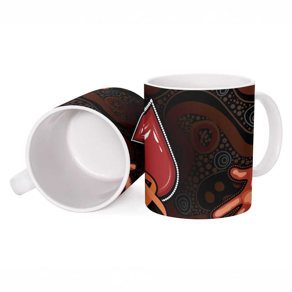 Australia Indigenous Leukemia Awareness Ceramic Mug Aboriginal Dot Arts - Aussie Hoodie
