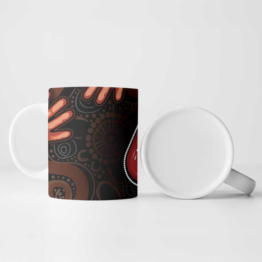 Australia Indigenous Leukemia Awareness Ceramic Mug Aboriginal Dot Arts - Aussie Hoodie