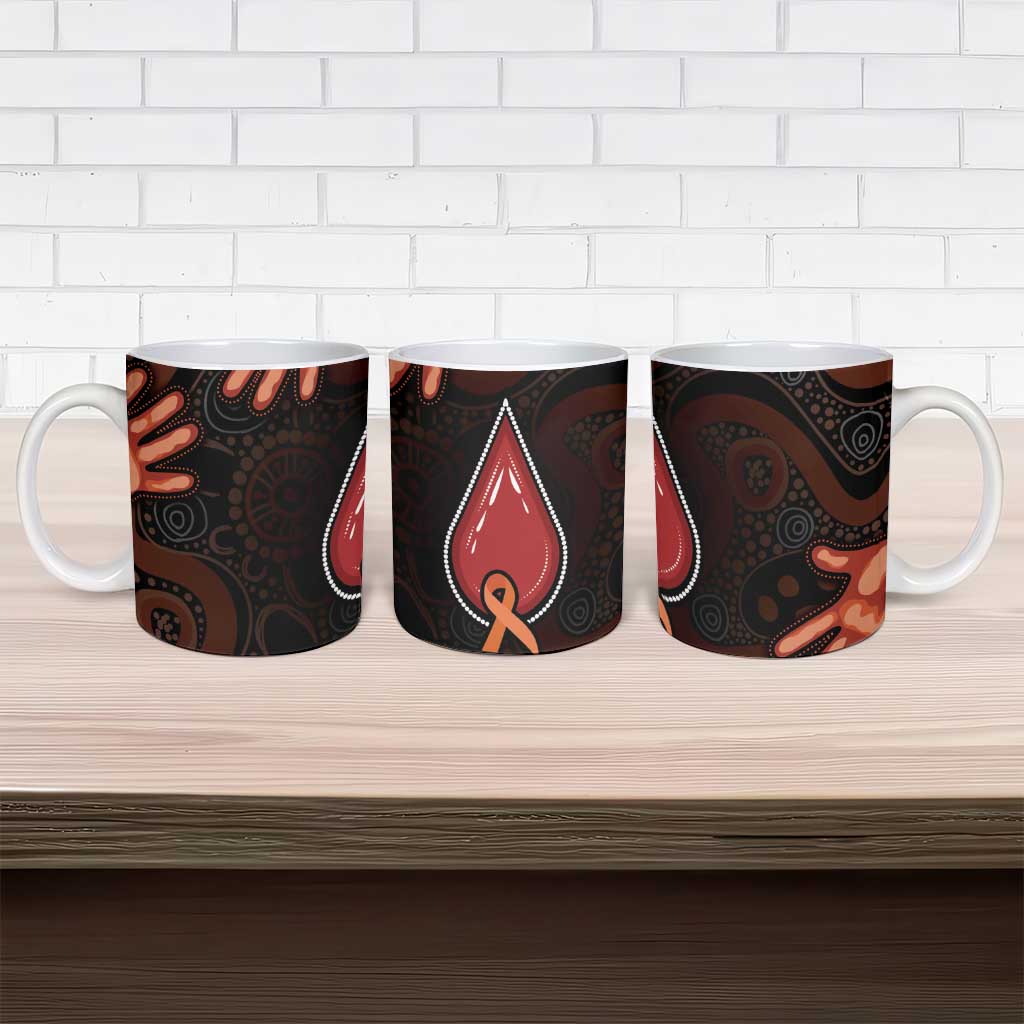 Australia Indigenous Leukemia Awareness Ceramic Mug Aboriginal Dot Arts - Aussie Hoodie