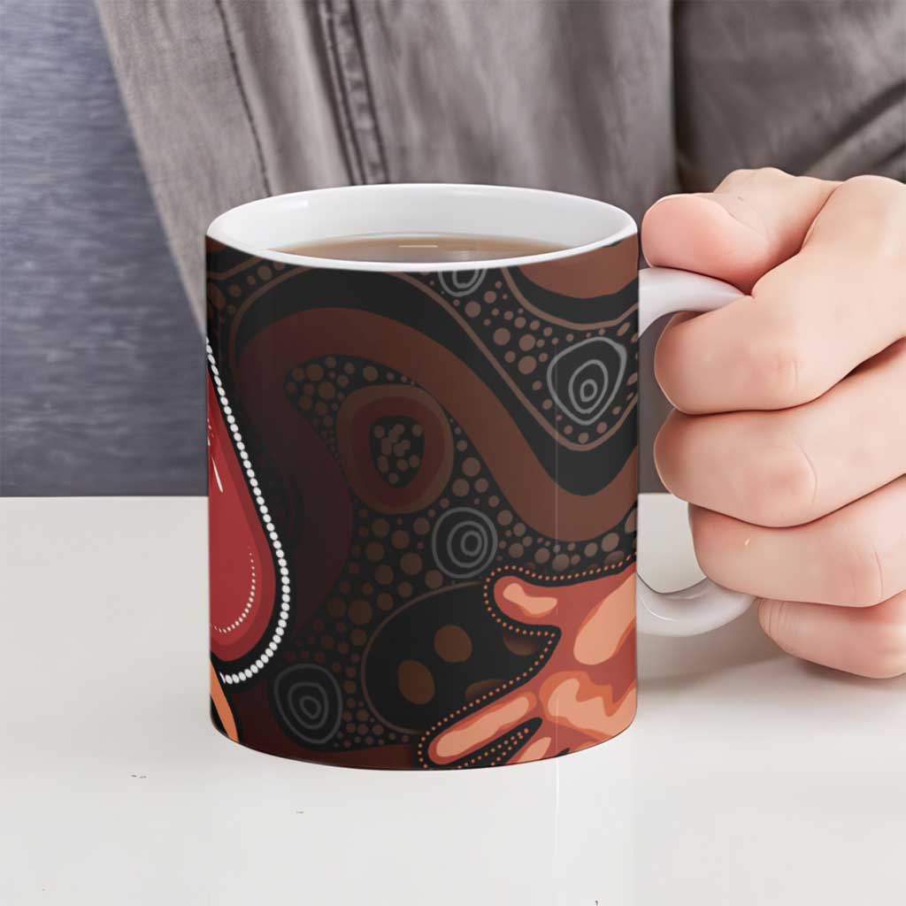 Australia Indigenous Leukemia Awareness Ceramic Mug Aboriginal Dot Arts - Aussie Hoodie