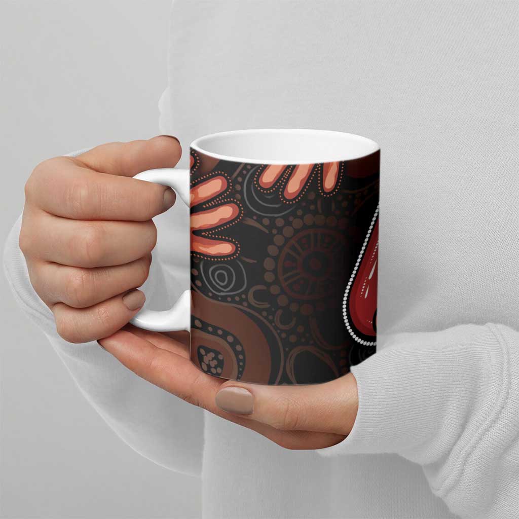 Australia Indigenous Leukemia Awareness Ceramic Mug Aboriginal Dot Arts - Aussie Hoodie