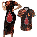 Australia Indigenous Leukemia Awareness Couples Matching Short Sleeve Bodycon Dress and Hawaiian Shirt Aboriginal Dot Arts - Aussie Hoodie
