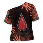 Australia Indigenous Leukemia Awareness Cross Shoulder Shirt Aboriginal Dot Arts - Aussie Hoodie
