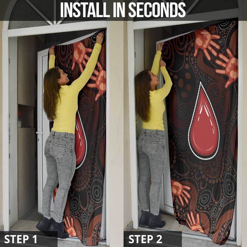 Australia Indigenous Leukemia Awareness Door Cover Aboriginal Dot Arts - Aussie Hoodie