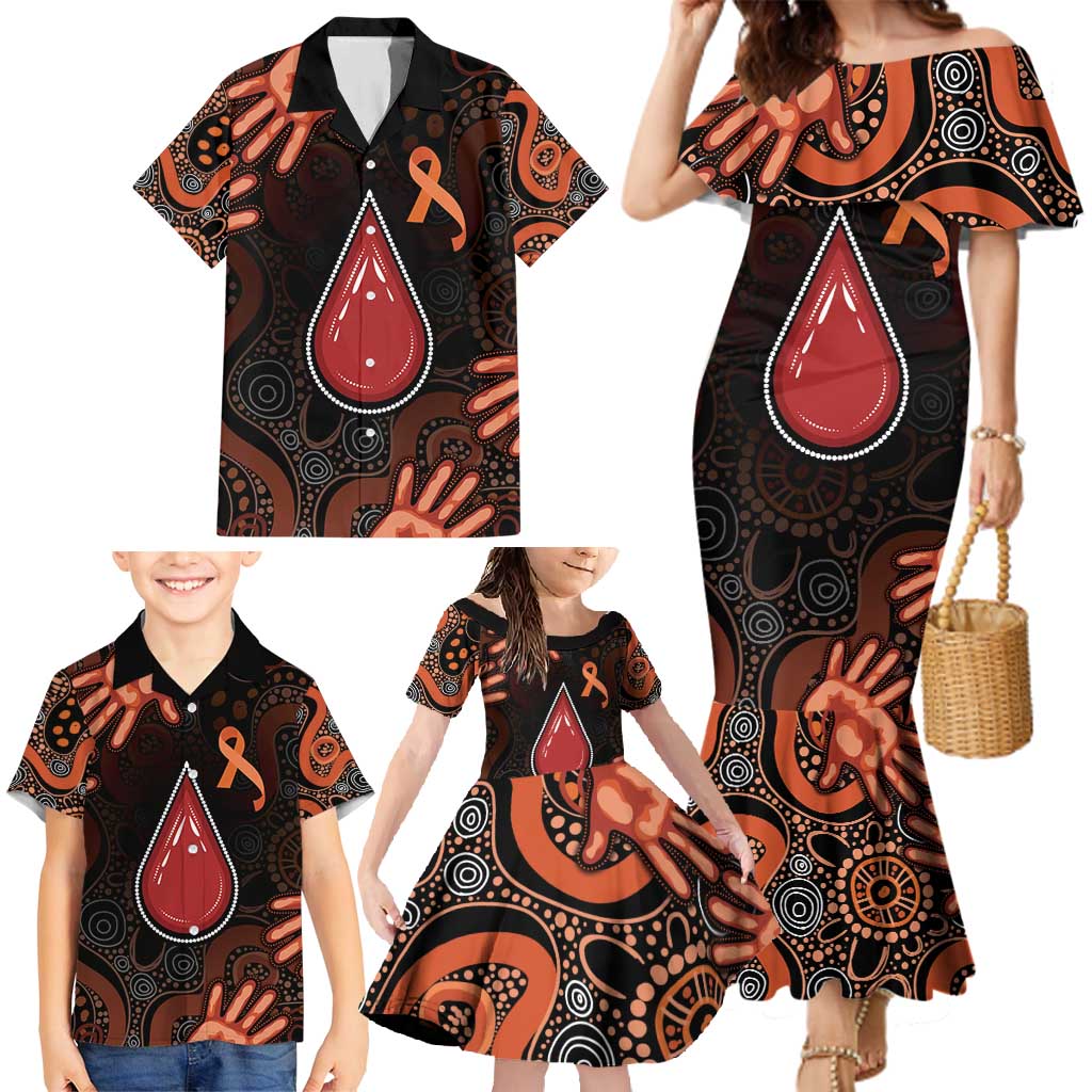 Australia Indigenous Leukemia Awareness Family Matching Mermaid Dress and Hawaiian Shirt Aboriginal Dot Arts - Aussie Hoodie