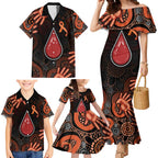 Australia Indigenous Leukemia Awareness Family Matching Mermaid Dress and Hawaiian Shirt Aboriginal Dot Arts - Aussie Hoodie