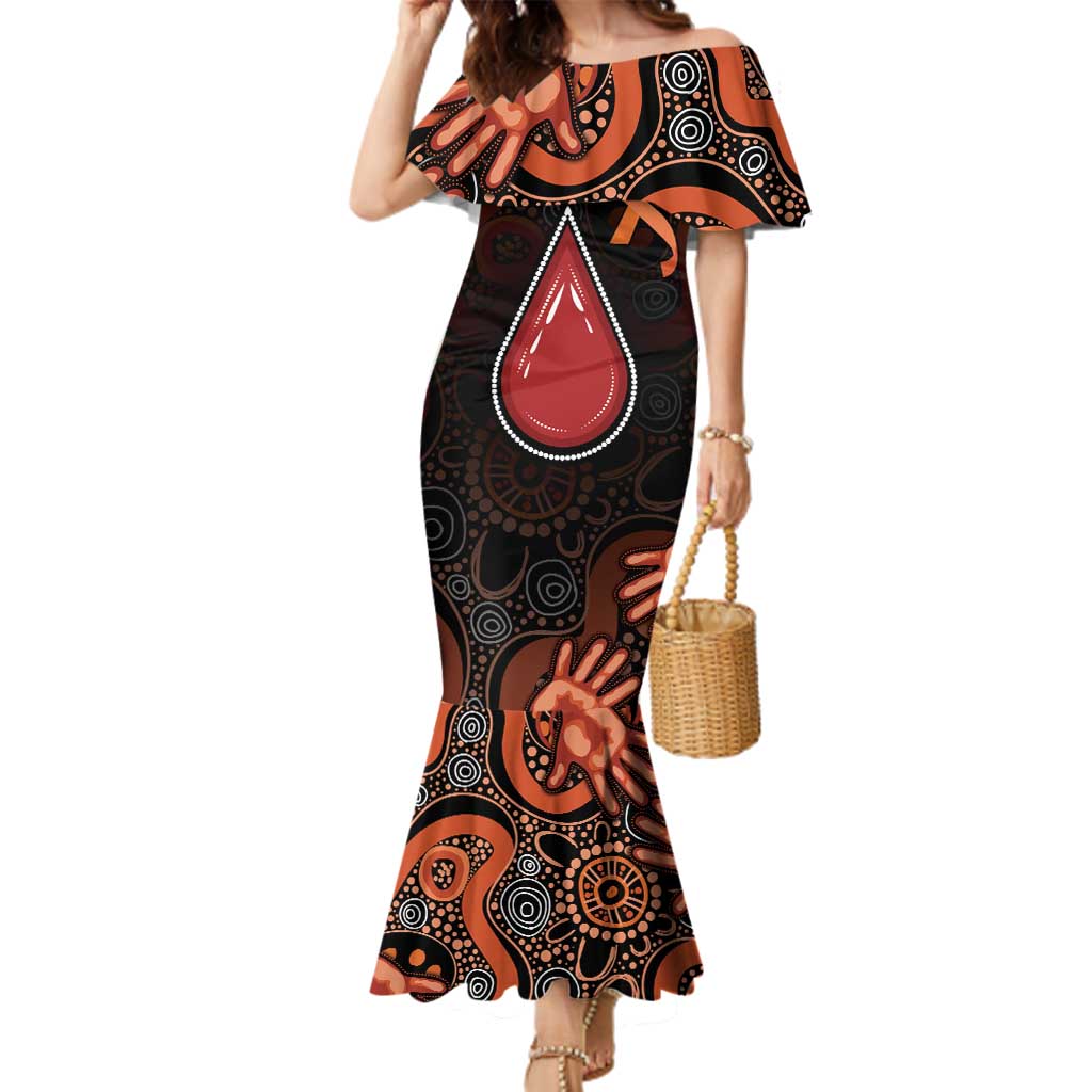 Australia Indigenous Leukemia Awareness Family Matching Mermaid Dress and Hawaiian Shirt Aboriginal Dot Arts - Aussie Hoodie