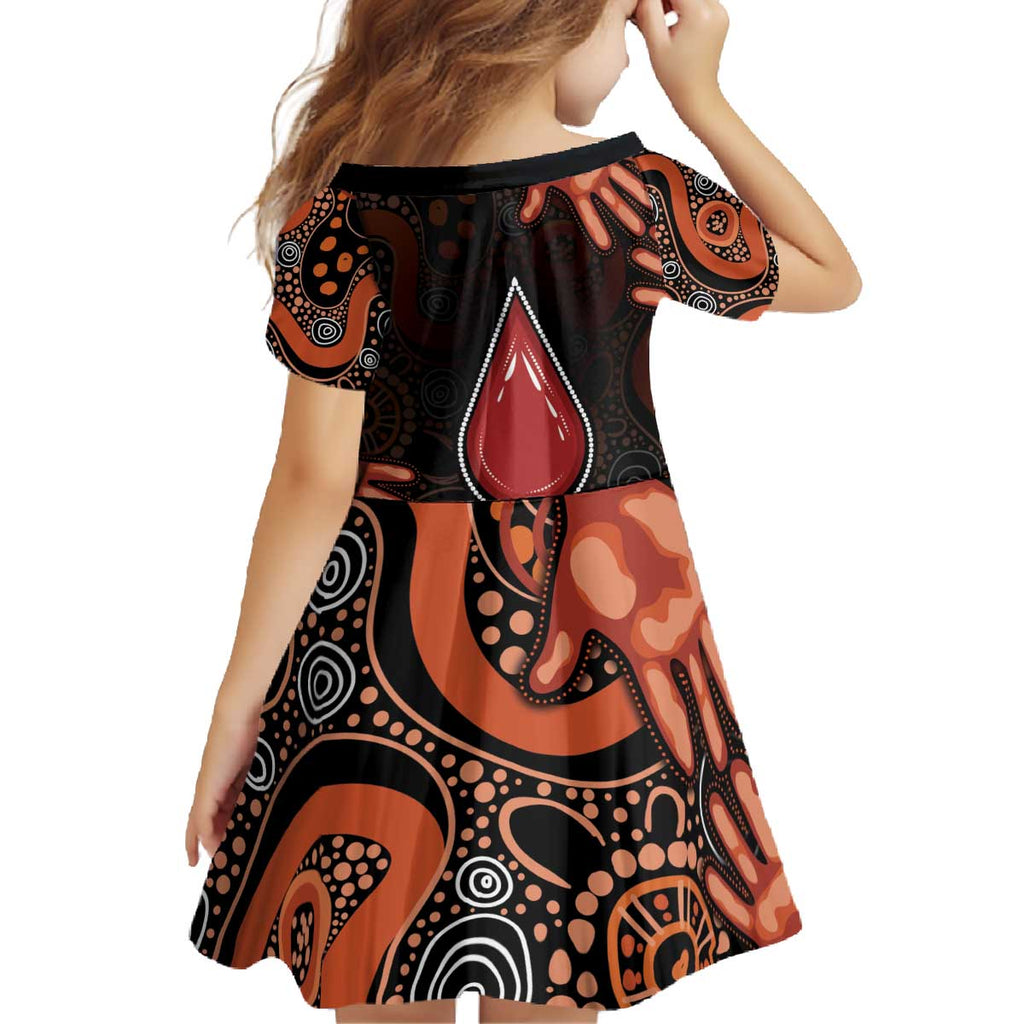 Australia Indigenous Leukemia Awareness Family Matching Off The Shoulder Long Sleeve Dress and Hawaiian Shirt Aboriginal Dot Arts - Aussie Hoodie