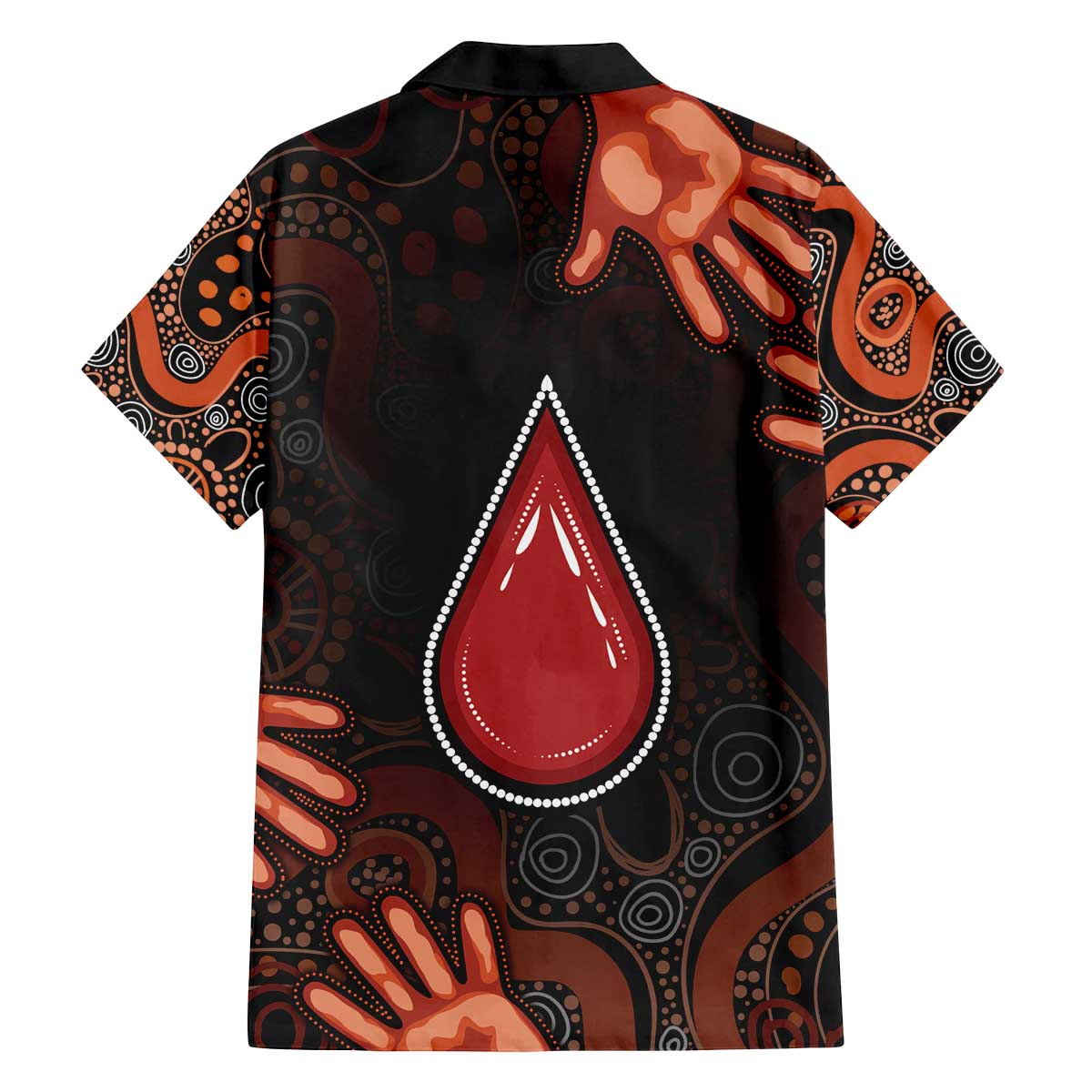 Australia Indigenous Leukemia Awareness Family Matching Off The Shoulder Long Sleeve Dress and Hawaiian Shirt Aboriginal Dot Arts - Aussie Hoodie