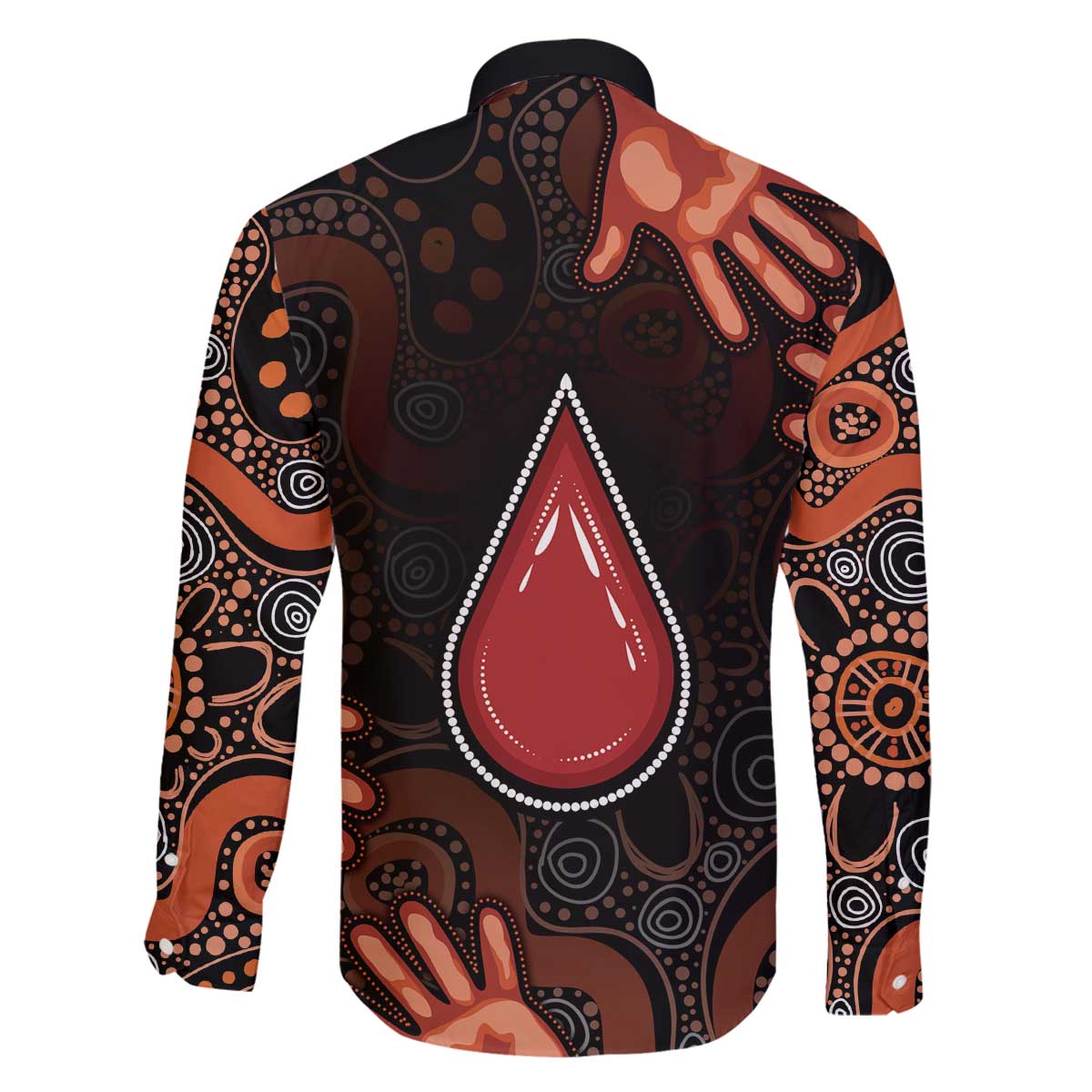 Australia Indigenous Leukemia Awareness Family Matching Off The Shoulder Long Sleeve Dress and Hawaiian Shirt Aboriginal Dot Arts - Aussie Hoodie