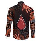Australia Indigenous Leukemia Awareness Family Matching Off The Shoulder Long Sleeve Dress and Hawaiian Shirt Aboriginal Dot Arts - Aussie Hoodie