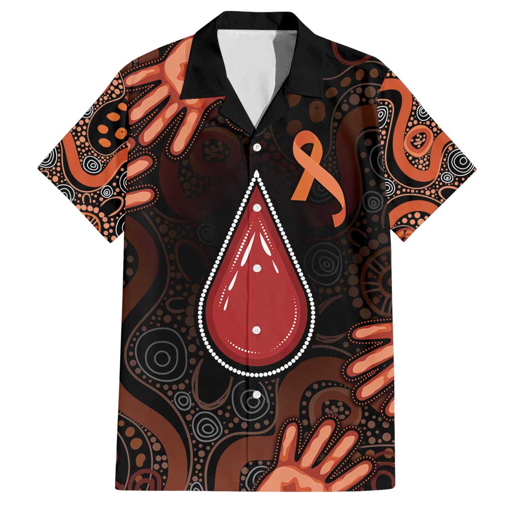 Australia Indigenous Leukemia Awareness Family Matching Off Shoulder Maxi Dress and Hawaiian Shirt Aboriginal Dot Arts - Aussie Hoodie