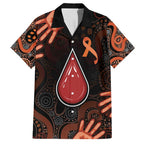 Australia Indigenous Leukemia Awareness Family Matching Off Shoulder Maxi Dress and Hawaiian Shirt Aboriginal Dot Arts - Aussie Hoodie