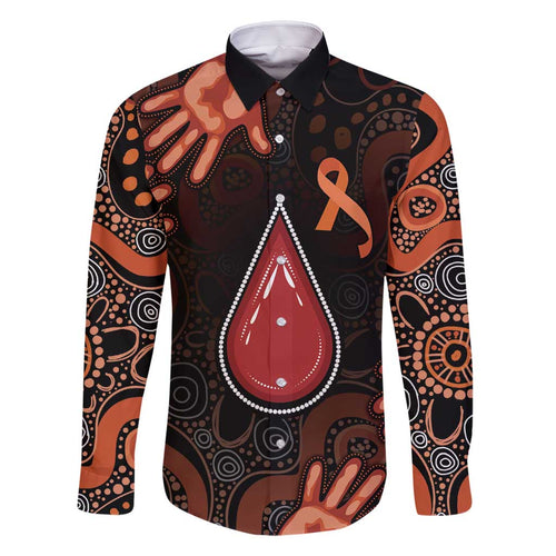 Australia Indigenous Leukemia Awareness Family Matching Off Shoulder Maxi Dress and Hawaiian Shirt Aboriginal Dot Arts - Aussie Hoodie