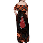 Australia Indigenous Leukemia Awareness Family Matching Off Shoulder Maxi Dress and Hawaiian Shirt Aboriginal Dot Arts - Aussie Hoodie