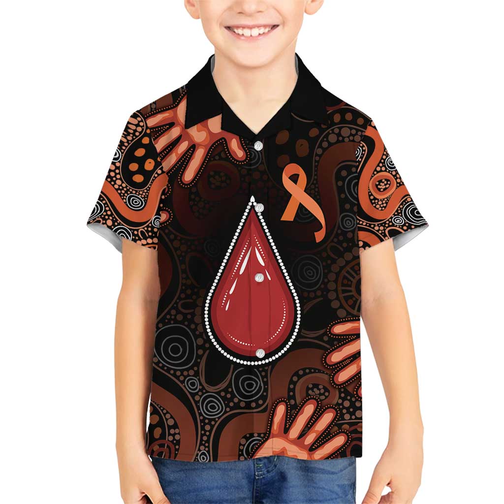 Australia Indigenous Leukemia Awareness Family Matching Off Shoulder Maxi Dress and Hawaiian Shirt Aboriginal Dot Arts - Aussie Hoodie
