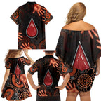 Australia Indigenous Leukemia Awareness Family Matching Off Shoulder Short Dress and Hawaiian Shirt Aboriginal Dot Arts - Aussie Hoodie