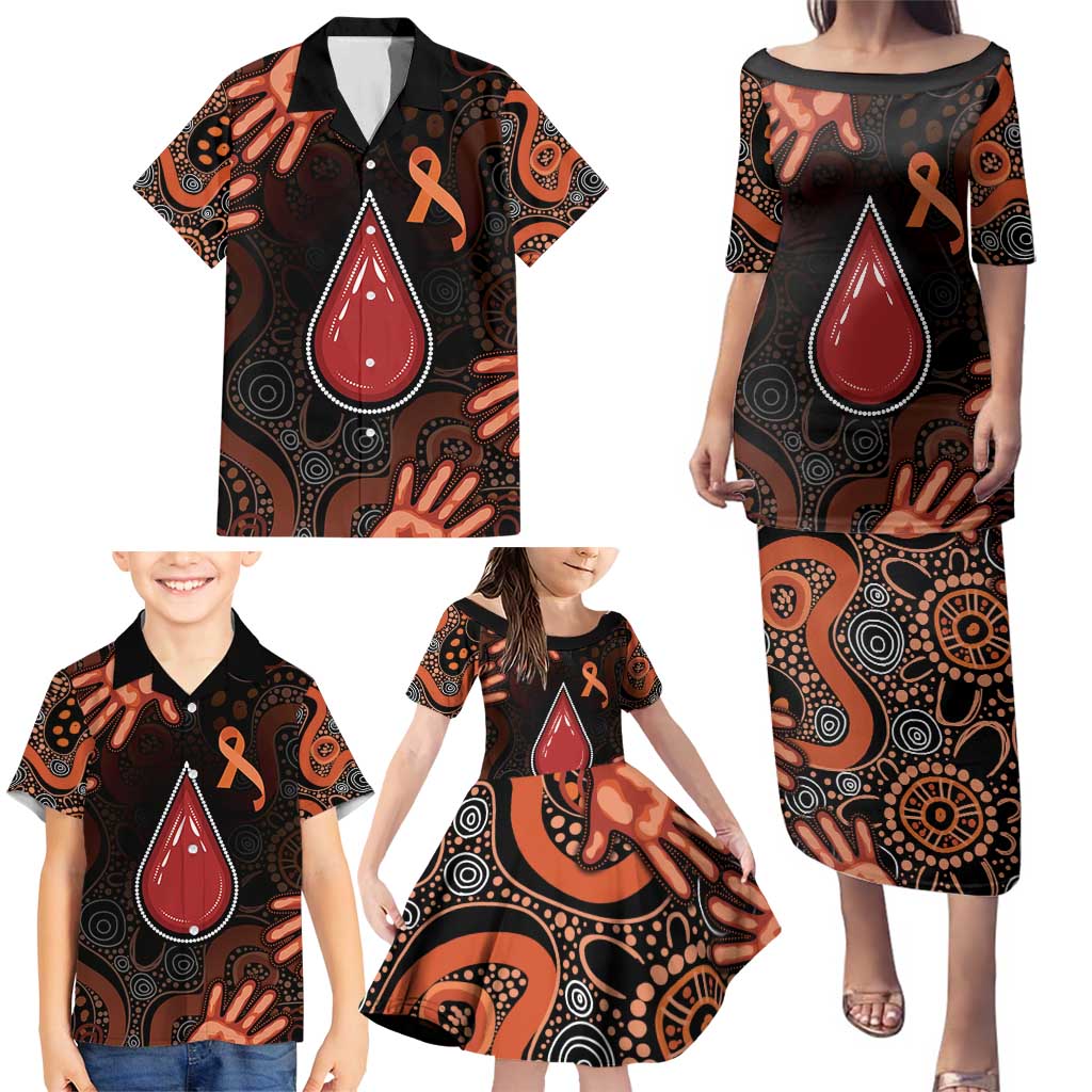 Australia Indigenous Leukemia Awareness Family Matching Puletasi and Hawaiian Shirt Aboriginal Dot Arts - Aussie Hoodie