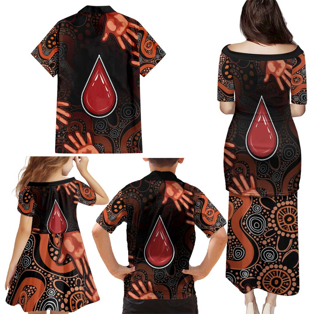Australia Indigenous Leukemia Awareness Family Matching Puletasi and Hawaiian Shirt Aboriginal Dot Arts - Aussie Hoodie