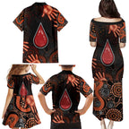 Australia Indigenous Leukemia Awareness Family Matching Puletasi and Hawaiian Shirt Aboriginal Dot Arts - Aussie Hoodie