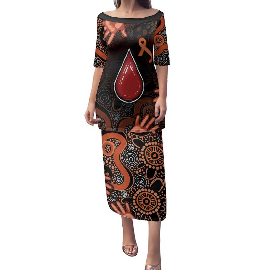 Australia Indigenous Leukemia Awareness Family Matching Puletasi and Hawaiian Shirt Aboriginal Dot Arts - Aussie Hoodie