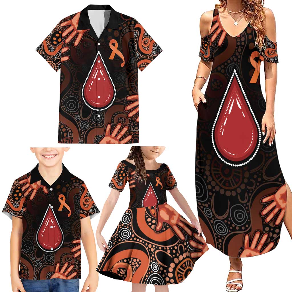 Australia Indigenous Leukemia Awareness Family Matching Summer Maxi Dress and Hawaiian Shirt Aboriginal Dot Arts - Aussie Hoodie