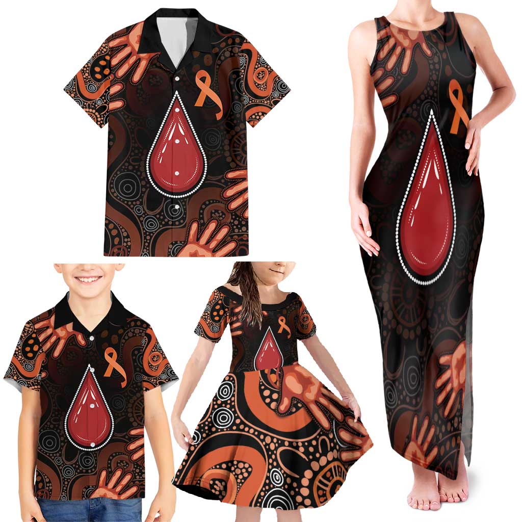 Australia Indigenous Leukemia Awareness Family Matching Tank Maxi Dress and Hawaiian Shirt Aboriginal Dot Arts - Aussie Hoodie