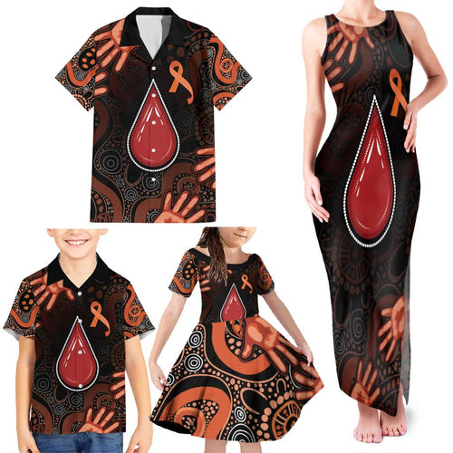 Australia Indigenous Leukemia Awareness Family Matching Tank Maxi Dress and Hawaiian Shirt Aboriginal Dot Arts - Aussie Hoodie