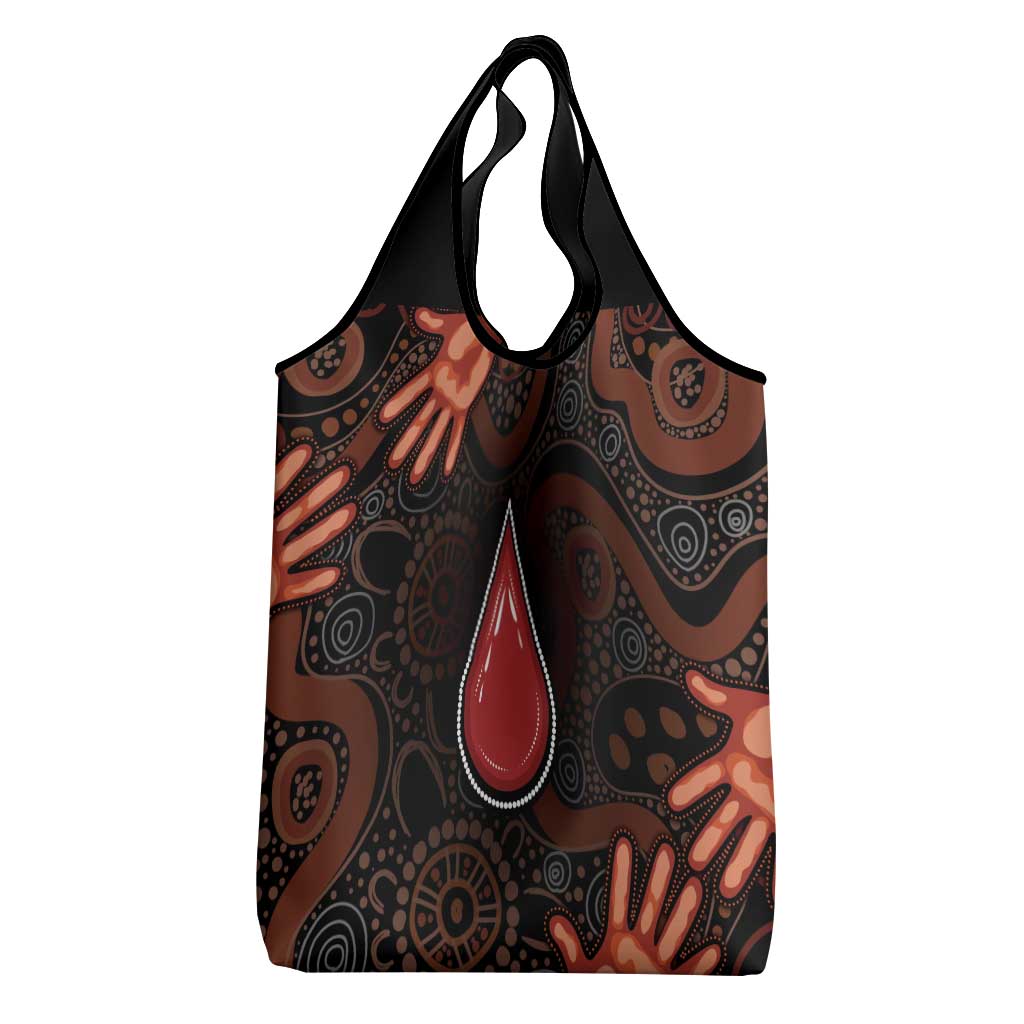 Australia Indigenous Leukemia Awareness Grocery Bag Aboriginal Dot Arts - Aussie Hoodie