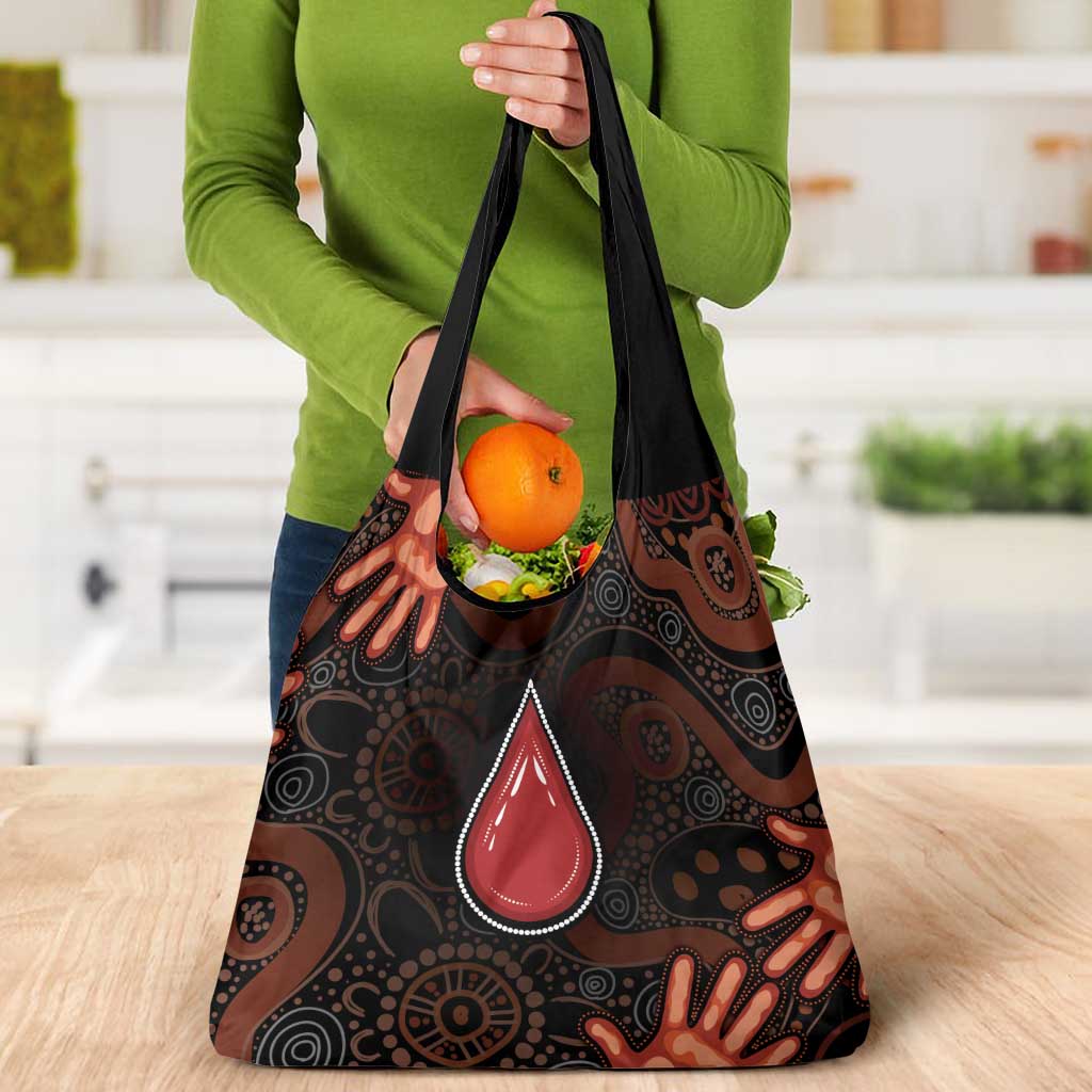Australia Indigenous Leukemia Awareness Grocery Bag Aboriginal Dot Arts - Aussie Hoodie