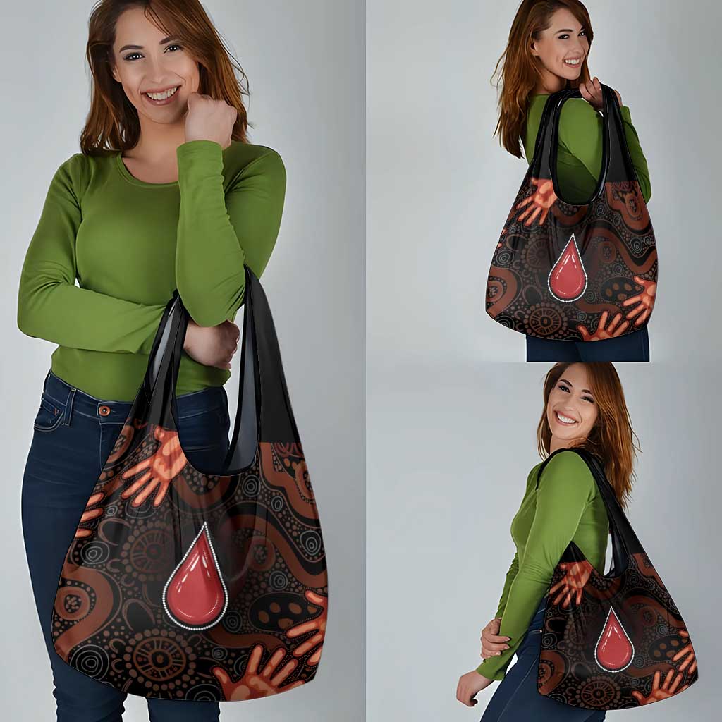 Australia Indigenous Leukemia Awareness Grocery Bag Aboriginal Dot Arts - Aussie Hoodie
