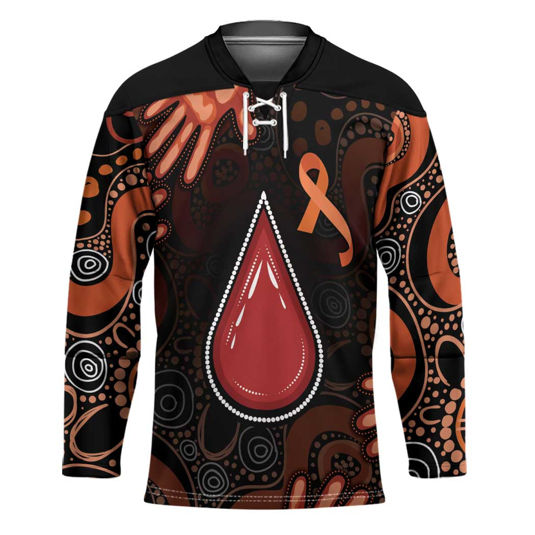 Australia Indigenous Leukemia Awareness Hockey Jersey Aboriginal Dot Arts - Aussie Hoodie
